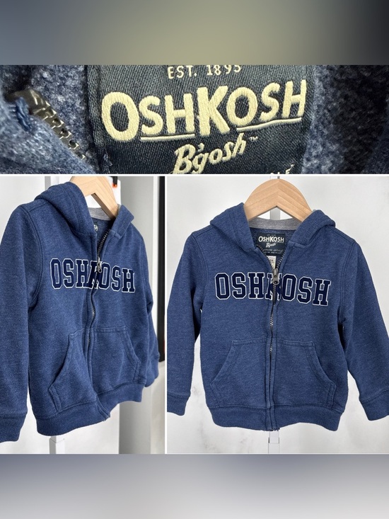 OshKosh B'gosh Other - OshKosh B'Gosh Boys Size 3T/3A Full Zip Logo Blue Hoodie